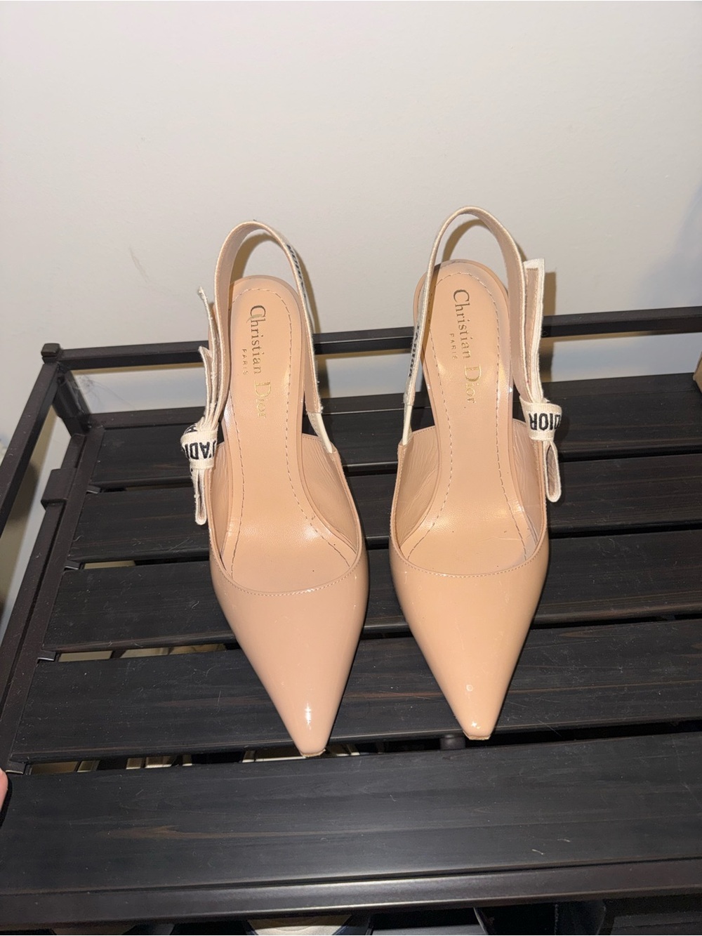 Dior Nude Slingback Patent Leather Pumps size 37